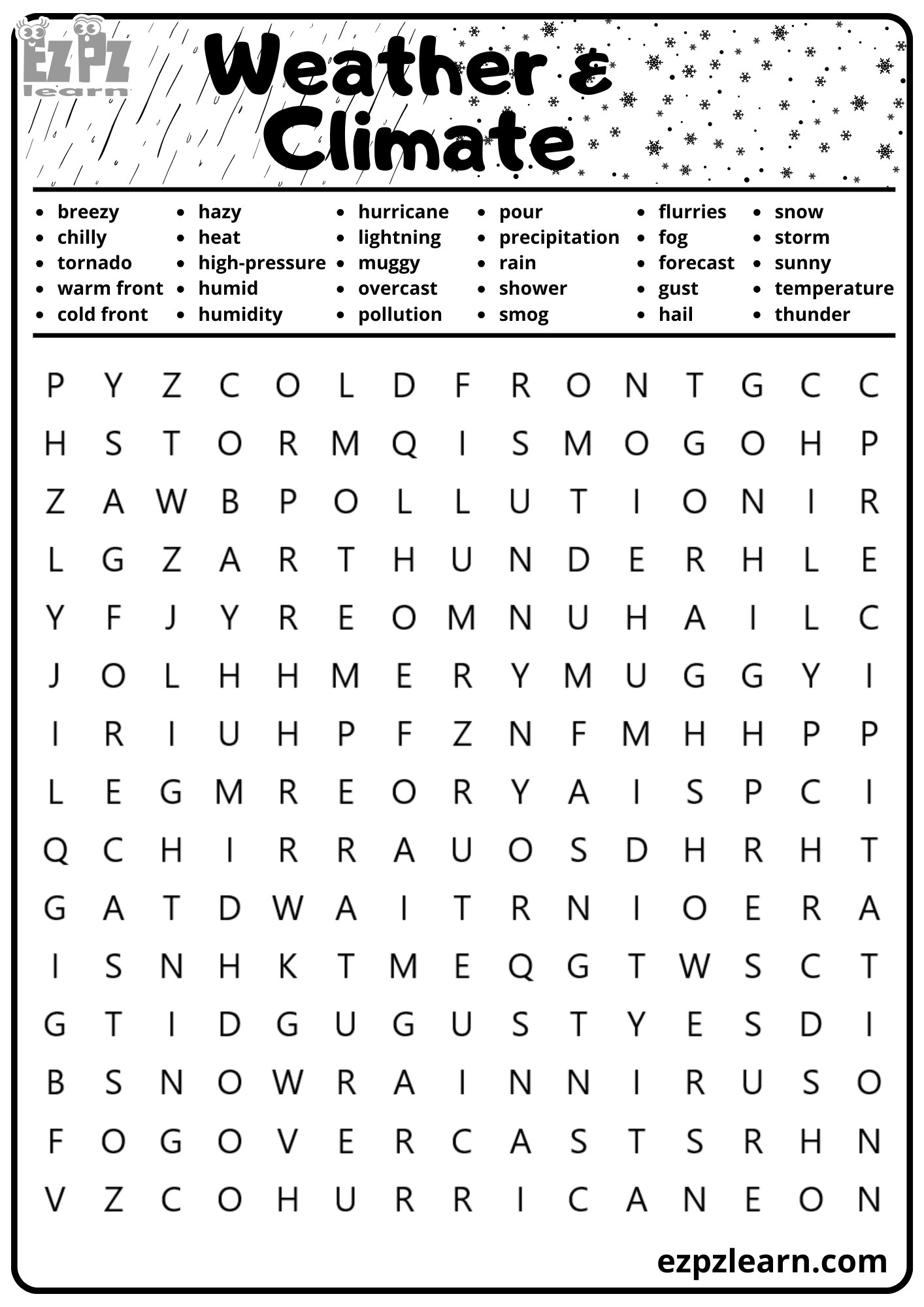 Feelings word search 2 ezpzlearn